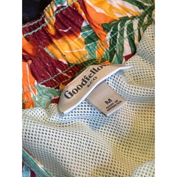 Goodfellow & Co Men's 9" Leaf Print E-Board Swim Shorts, Green/Red, Size M, NWT - Picture 4 of 5